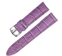 SinSed Correas De Reloj De Cuero 18Mm 20Mm 22Mm 24Mm Correa De Reloj Correa De Acero Hebilla Pulsera De Cinturón, Plateado púrpura, 22mm