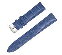 SinSed Correas De Reloj De Cuero 18Mm 20Mm 22Mm 24Mm Correa De Reloj Correa De Acero Hebilla Pulsera De Cinturón, Plateado azul, 18mm