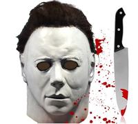 SINSEN Máscara de Michael Myers para Halloween, máscara de matanza aterradora, máscara de látex de cabeza completa, máscara de Michael Myers, accesorios de disfraz de cosplay (estilo 7)