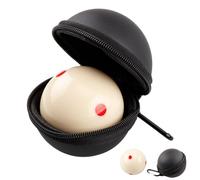 Sinsilvie Billiards Cue Balls Practice Training Artifact or 6 Red Dots Cue Ball,2-1/4",with Black PU Case,Billiard Accessories (6 Red Dots Cue Ball)