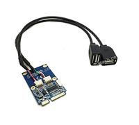 Sintech Dual USB 2.0 a Mini PCI-e Adaptador para disco USB Wifi Tarjeta Inalámbrica