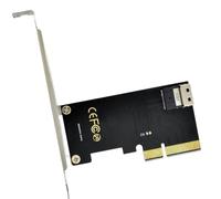 Sintech SFF-8654 Slimline SAS a PCI-e 4X Tarjeta adaptadora, compatible con U.2 SFF-8639 PCIe SSD por cable