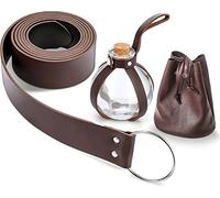 Sintege Set de Accesorios de Halloween Botella de Poción Mágica Oscura con Corcho Cinturón Medieval y Bolso con Cordón de Medicina para Disfraz Cosplay