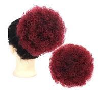 Sintético Bun Puff Cordón Cola de caballo Corto Rizado Afro Peluca alargada for mujeres negras Niñas Pieza de Pelo de Moño Desordenado