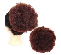 Sintético Bun Puff Cordón Cola de caballo Corto Rizado Afro Peluca alargada for mujeres negras Niñas Pieza de Pelo de Moño Desordenado