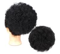 Sintético Bun Puff Cordón Cola de caballo Corto Rizado Afro Peluca alargada for mujeres negras Niñas Pieza de Pelo de Moño Desordenado