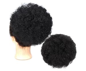 Sintético Bun Puff Cordón Cola de caballo Corto Rizado Afro Peluca alargada for mujeres negras Niñas Pieza de Pelo de Moño Desordenado