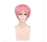 Sintético corto blanco marrón gris azul blanco rojo azul púrpura rosa rubio verde amarillo amarillo naranja cosplay wig bangs pl-002-10