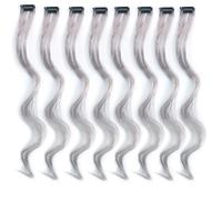 Sintético Ombre Clip In Hair One Piece Long Straight Rainbow 22 pulgadas Party Highlights Extensiones para mujeres niños niñas-# 31