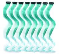 Sintético Ombre Clip In Hair One Piece Long Straight Rainbow 22 pulgadas Party Highlights Extensiones para mujeres niños niñas-# 26