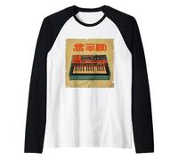 Sintetizador analógico de síntesis japonés DJ analógico Producer Camiseta Manga Raglan