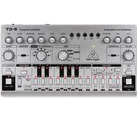 Sintetizador de línea de bajo analógico Behringer TD-3-SR con VCO, VCF, secuenciador de 16 pasos, efectos de distorsión y cadena polivinílica de 16 voces