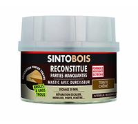 Sintobois - Masa para madera - Ángulos y grandes agujeros - Reconstituye las partes faltantes - Interior exterior - Alta resistencia y adherencia, seca en 20 minutos - Chene - Técnica profesional -
