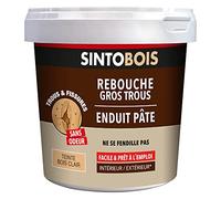 SINTOBOIS - Tapicería grandes agujeros - Masilla - Listo para usar - Lijar y pintar - Interior y exterior - Se utiliza como masilla - No se agrieta - Técnica profesional - 2 Kg