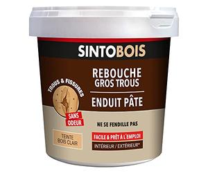 SINTOBOIS - Tapicería grandes agujeros - Masilla - Listo para usar - Lijar y pintar - Interior y exterior - Se utiliza como masilla - No se agrieta - Técnica profesional - 2 Kg
