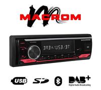 Sintolettore Macrom DL3300DAB Autoradio 1Din Con Bluetooth USB Aux AM/FM DAB+