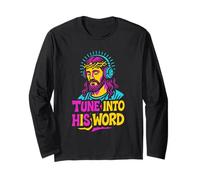 Sintonice Su Palabra Jesús Divertido Juego de Palabras Fe Cristiana Manga Larga