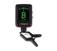 Sintonizador de clip para guitarra, bajo, violín, ukelelele, afinador cromático con pantalla LCD retroiluminada, pantalla giratoria de 360 grados, ahorro de energía de apagado automático, sintonizador