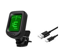 Sintonizador eléctrico digital con pantalla LCD con clip para guitarra, metrónomo, instrumento musical giratorio, afinador de clip