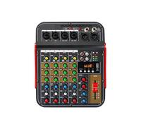 Sintonizador Mezclador De Audio De 6 Canales, Consola DJ Con Bluetooth Phantom De 48V, Reproducción De Grabación USB A PC For Karaoke Al Aire Libre