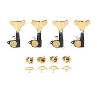 Sintonizadores de bajo sellado 18:1 para zurdos de 4 cuerdas, afinadores de bajo zurdo, clavijas de afinación de bajo, compatibles con Ibanez/Yamaha estilo acústico/bajo eléctrico, negro con dorado 4L