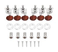 Sintonizadores de Bloqueo, Estabilidad Precisa Clavijas de Guitarra 3L3R para Músicos Profesionales y Aficionados en Guitarra Eléctrica Acústica(Plata)