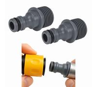 Sintrix Fab Paquete de 2 conectores macho BSP de 1/2 pulgada - Adaptadores rápidos de manguera de jardín compatibles con accesorios Gardena, se adapta a mangueras de 1/2, 5/8 y 1 pulgada para riego de