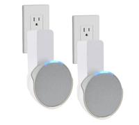 Sintron 2X Soporte de Pared para Echᴏ Pop, Soporte para Altavoz Inteligente, Ahorra Espacio, Sin Uso de Tornillos, Gestión de Cables Integrada, Diseño Decorativo, Compatible con Google Nest (Blanco)