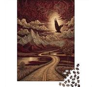 Sinuoso Camino asfaltado Largo, Luna, águila pequeña, montaña Rompecabezas para Adultos || 38x26cm/1000pcs Juegos EduGatoivos De Decoración del Hogar
