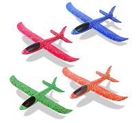 Sinwind Avión Planeador, 4 Unidades de avión de Espuma para Deportes al Aire Libre, Que lanzan los planeadores de Whirly Glider para los Cabritos, Juguete Volador para niños como Regalo