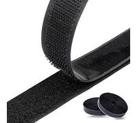 Sinwind Belcro Adhesivo Fuerte, 8m Autoadhesivo Cara Cintas adhesivas de tela Reutilizable Tiras Hook y Loop Bandas para mosquitera ventana Oficina Doméstica Bricolaje, Negro, 2 Rollos