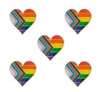 Sinwinkori Broche de solapa con forma de corazón, 5 unidades, Progress Heart 5pcs