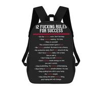 sinyumoney 12 Rules For Success Mochila Escolar Ligera Para Aeropuerto, Estudiantes Universitarios, Niñas, Niños Y Adolescentes 17inch