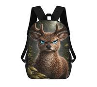 sinyumoney 17inch Angry Deer with Glowing Blue Eyes Mochila Escolar Infantil Con Estampado 3D, Mochila Escolar Informal Para Niños De Primaria Y Secundaria