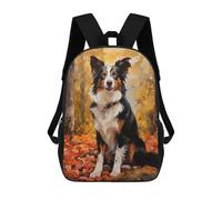 sinyumoney 17inch Autumn Border Collie Mochila Escolar Infantil Con Estampado 3D, Mochila Escolar Informal Para Niños De Primaria Y Secundaria