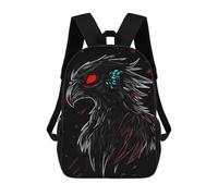 sinyumoney 17inch Black Bird with Red Eye Mochila Escolar Infantil Con Estampado 3D, Mochila Escolar Informal Para Niños De Primaria Y Secundaria