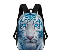 sinyumoney 17inch Blue-Eyed White Tiger-2 Mochila Escolar Infantil Con Estampado 3D, Mochila Escolar Informal Para Niños De Primaria Y Secundaria
