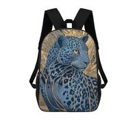 sinyumoney 17inch Blue Leopard Wall Art Print Mochila Escolar Infantil Con Estampado 3D, Mochila Escolar Informal Para Niños De Primaria Y Secundaria
