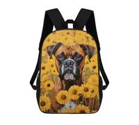sinyumoney 17inch Boxer Dog in Sunflowers Mochila Escolar Infantil Con Estampado 3D, Mochila Escolar Informal Para Niños De Primaria Y Secundaria