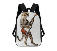 sinyumoney 17inch Cheetah Guitar Mochila Escolar Infantil Con Estampado 3D, Mochila Escolar Informal Para Niños De Primaria Y Secundaria