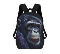 sinyumoney 17inch Chimpanzee Galaxy Portrait-1 Mochila Escolar Infantil Con Estampado 3D, Mochila Escolar Informal Para Niños De Primaria Y Secundaria