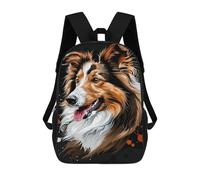 sinyumoney 17inch Collie Dog Art Print Mochila Escolar Infantil Con Estampado 3D, Mochila Escolar Informal Para Niños De Primaria Y Secundaria