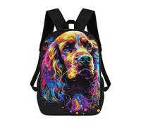 sinyumoney 17inch Colorful Abstract Dog Art Print-35 Mochila Escolar Infantil Con Estampado 3D, Mochila Escolar Informal Para Niños De Primaria Y Secundaria