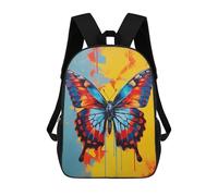 sinyumoney 17inch Colorful Butterfly Painting-5 Mochila Escolar Infantil Con Estampado 3D, Mochila Escolar Informal Para Niños De Primaria Y Secundaria