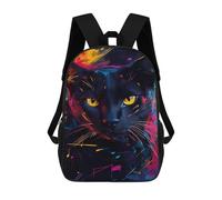 sinyumoney 17inch Colorful Cat Art Print Mochila Escolar Infantil Con Estampado 3D, Mochila Escolar Informal Para Niños De Primaria Y Secundaria