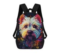 sinyumoney 17inch Colorful Dog Portrait Art Mochila Escolar Infantil Con Estampado 3D, Mochila Escolar Informal Para Niños De Primaria Y Secundaria
