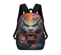 sinyumoney 17inch Colorful Dragon Illustration-2 Mochila Escolar Infantil Con Estampado 3D, Mochila Escolar Informal Para Niños De Primaria Y Secundaria