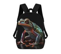 sinyumoney 17inch Colorful Frog Mochila Escolar Infantil Con Estampado 3D, Mochila Escolar Informal Para Niños De Primaria Y Secundaria