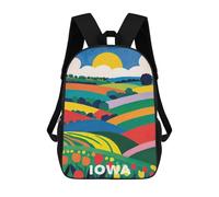 sinyumoney 17inch Colorful Iowa Retro Art Mochila Escolar Infantil Con Estampado 3D, Mochila Escolar Informal Para Niños De Primaria Y Secundaria