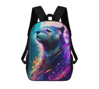sinyumoney 17inch Colorful Otter Art Print Mochila Escolar Infantil Con Estampado 3D, Mochila Escolar Informal Para Niños De Primaria Y Secundaria